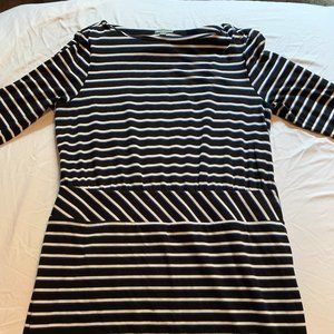 LL Bean Blue Striped Dress Size 14
